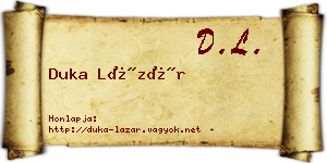 Duka Lázár névjegykártya